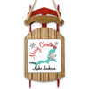 Sled ornament with "Merry Christmas From Lake Jackson" and snowflake designs.