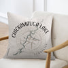 Pillow with Chickamauga Lake map design and compass rose, "Tennessee" text.