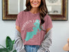 Pink t-shirt with teal Watson Lake outline and compass rose design reading Arizona.