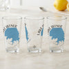 Three clear glasses with "Lake Hefner Oklahoma" and map design.