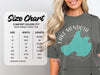 Comfort Colors 1717 heavyweight adult tee size chart in inches. Lake Mendota Wisconsin graphic.