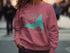 Teal Lake Gregory California map outline on pink sweatshirt.