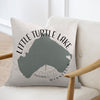 Pillow with Little Turtle Lake map and Minnesota text.