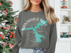 Grey sweatshirt with Nantahala Lake, North Carolina map graphic and compass.