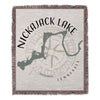 Throw blanket featuring Nickajack Lake map and compass rose with Tennessee text.