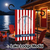 Customizable garden flag with Lake Champlain map and "The Smith Family".