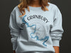 Light blue sweatshirt with Lake Granbury Texas map and compass design.