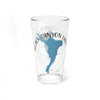 Clear glass pint glass with Black Canyon Lake map and Arizona text.