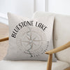 Pillow with Bluestone Lake and compass design, West Virginia.
