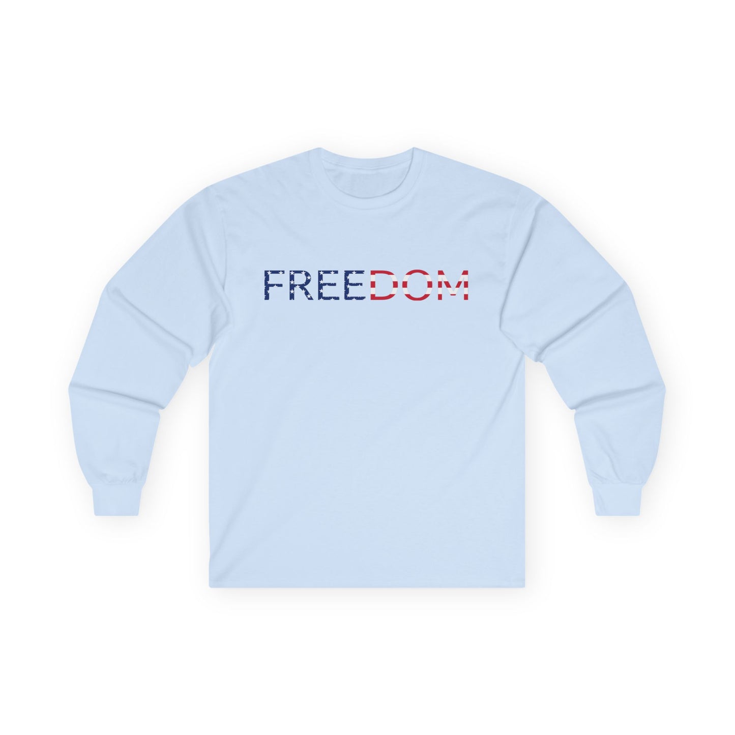 USA 250th Anniversary FREEDOM Long Sleeve Shirt | Front and Back Design | Patriotic July 4th Bald Eagle American Flag