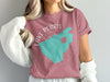 Pink t-shirt with teal Lake Perris map and "Lake Perris California" text.