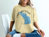 Yellow t-shirt featuring a blue map of Lake Lawtonka, Oklahoma with compass and text.
