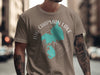 Brown t-shirt with Big Chapman Lake Indiana map and compass graphic.