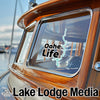 Sticker on boat window reads "Oahe Life" with a map of the lake.