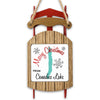 Sled ornament with "Merry Christmas from Canidice Lake" text and snowflakes.