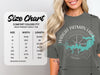 Size chart for Comfort Colors 1717 heavyweight adult tee with measurement details.