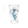 Clear glass pint glass with Moosehead Lake Maine map and compass design.