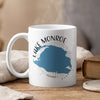 White mug with a blue map of Lake Monroe, Florida, and compass rose.