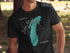 Black t-shirt with "Lake Michigan Indiana" text and compass graphic.