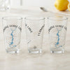 Three clear glasses featuring Flaming Gorge Lake map and compass design.