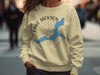 Sand crewneck sweatshirt with Lake Jackson Georgia map and compass design.
