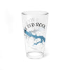 Clear glass pint glass with "Lake Red Rock Iowa" map graphic and compass rose design.