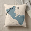Pillow with blue Sylvan Lake map and "South Dakota" text