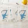 Three clear glasses featuring blue Lake Murray outlines and "Lake Murray California" text.