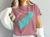 Dusty rose t-shirt with a teal Convict Lake graphic and "California" text.