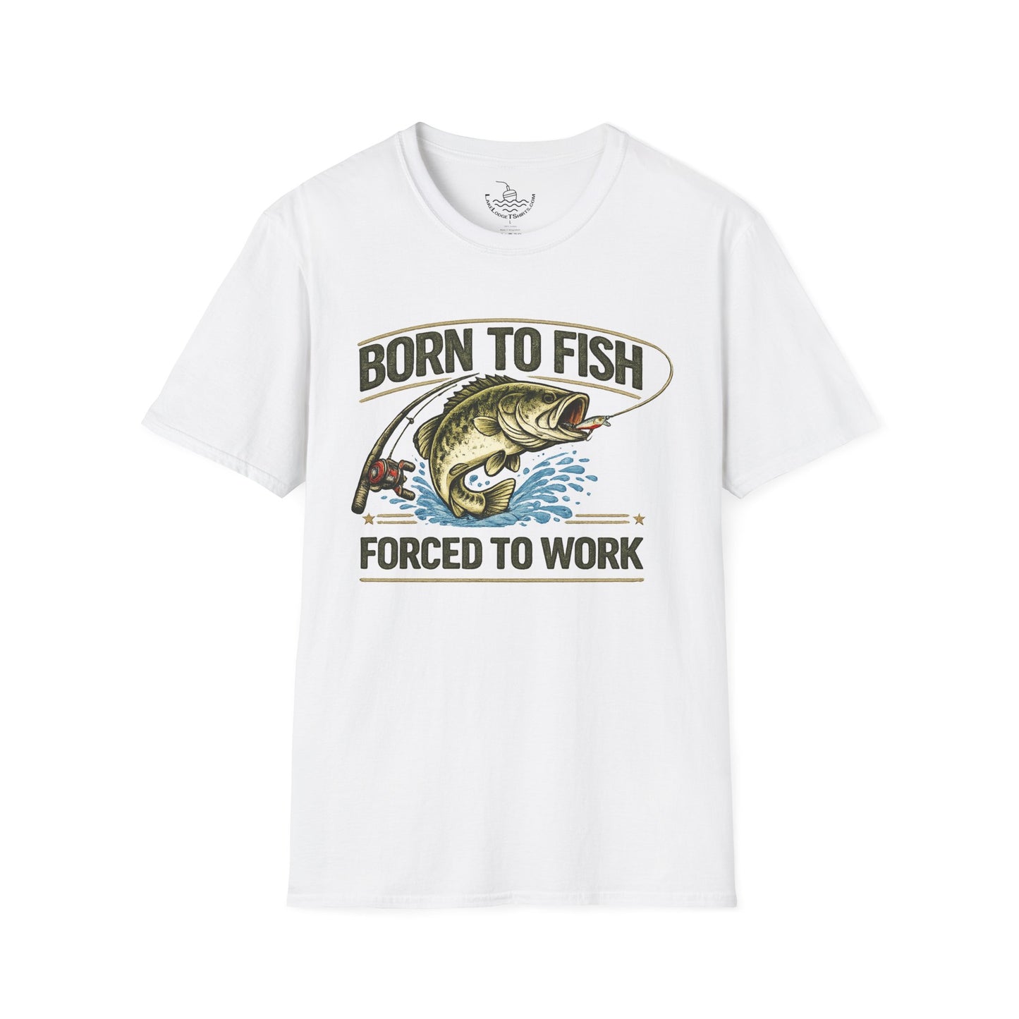 Born to Fish Forced to Work Shirt, Funny Fishing Tee, Fisherman Angler Funny Shirt, Father's Day, Grandpa, New Job Gift