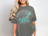 Gray t-shirt with Possum Kingdom Lake Texas map and compass graphic.