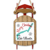 Sled ornament with "Merry Christmas from Lake Ullswater" text and snowflake graphics.