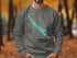Gray sweatshirt with "Lacamas Lake Beautiful Washington" and compass graphic.