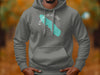 Grey hoodie with "Onondaga Lake New York" text and lake outline graphic.