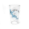 Glass featuring Percy Priest Lake map and compass with text.