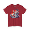 Patriotic Bass Fishing Shirt | American Flag Pride Design on Largemouth Bass with Stars and Stripes Tee for Fourth of July