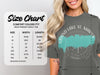 Comfort Colors 1717 adult tee size chart includes width and length measurements.