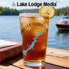 Glass with iced tea, lake map, and "Killer Ferry LA" text.