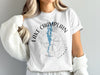 White t-shirt with "Lake Champlain Vermont" text and a compass graphic overlaying a map.
