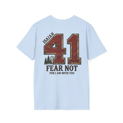 Isaiah 41:10 Fear Not For I am With You Bible Verse Scripture T-Shirt | Sports Jersey | Baptism Gift Rustic Mountain Retro