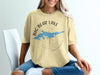 Yellow t-shirt with Big Bear Lake California graphic and compass rose.