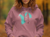 Rose pink hoodie with Lake Union Washington map and compass graphic.