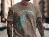T-shirt with Lake Cecil M Harden Indiana map and compass design.