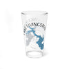 Glass with "Lake Livingston Texas" map and compass design.