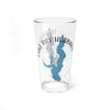 Glass with Lake Ray Hubbard map and Texas text, white background.