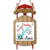 Wooden sled ornament with "Merry Christmas from Lake Lanier" and snowflake.