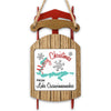 Wooden sled ornament with "Merry Christmas from Lake Ossawinnamakee" text and lake graphic.