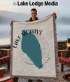 Woven blanket with Lake Mohave map and "Nevada" text.