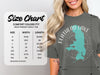 Comfort Colors heavyweight adult tee size chart with width and length measurements in inches.