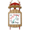 Sled ornament with "Merry Christmas From Lake George" text and snowflake graphics.